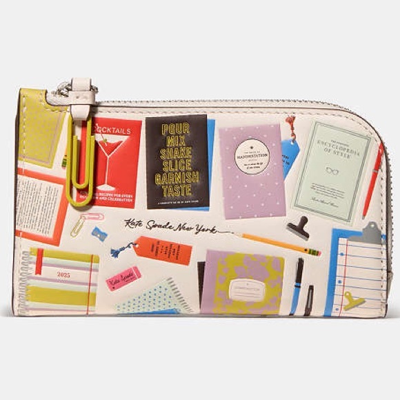 NWT-Kate Spade-Page Turner-Small Bifold Wallet-CreamMulti-Best Seller Print-$128 - Picture 9 of 13